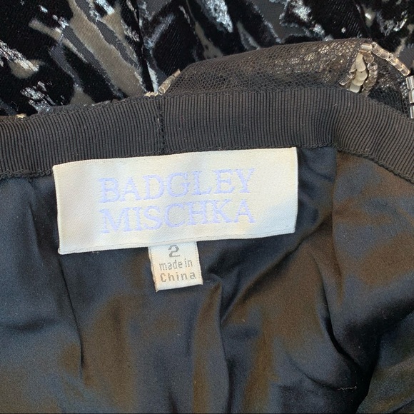 BADGLEY MISCHKA Velvet Burnout Beaded Mini Dress - Picture 10 of 11